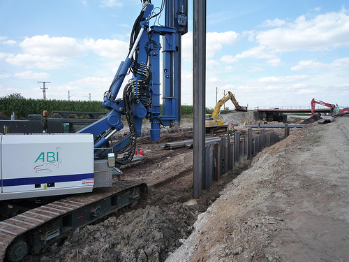 Construction of a new bypass in Halle, supply of Larssen, single and double planks